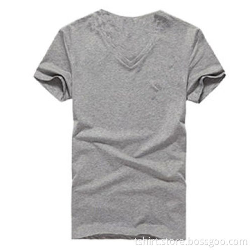 Men cotton gray, v-neck t-shirt
